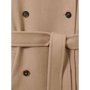 REISS PRIM Wool Blend Double Breasted Funnel Neck Coat